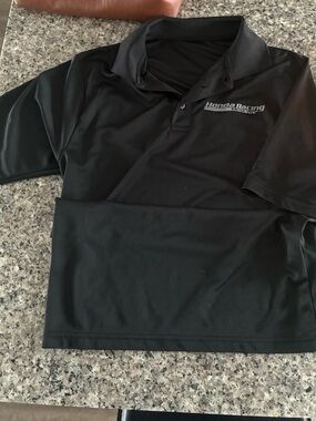 Reebok Black Men's Polo with Subtle Logo Honda Racing